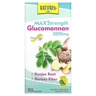 

Natural Balance Glucomannan, глюкоманнан максимальной силы действия, 666 мг, 90 капсул