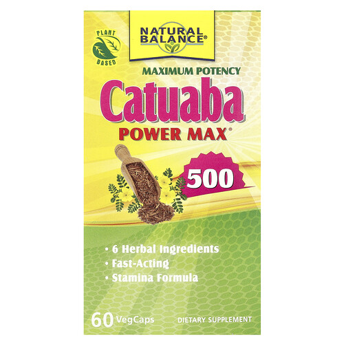 Natural Balance Maximum Potency Catuaba Power Max 500 Vitamin | 60 Veg Caps