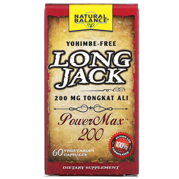 Natural Balance, Long Jack, PowerMax 200, 60錠菜食主義者対応カプセル