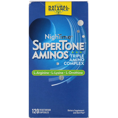 

Аминокислоты NighTime Supertone, тройной аминокомплекс, 120 вегетарианских капсул