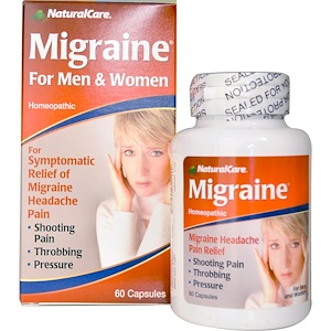 Natural Care, Средство от мигрени, для мужчин и женщин, 60 капсул