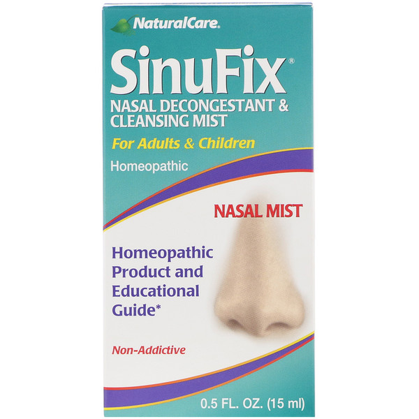 NaturalCare‏, SinuFix, Nasal Decongestant & Cleansing Mist, 0.5 fl oz (15 ml)