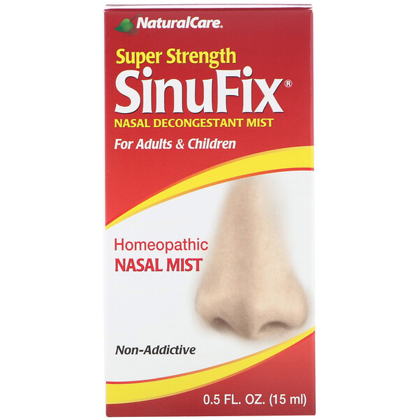 NaturalCare‏, Super Strength SinuFix, Nasal Decongestant Mist, 0.5 fl oz (15 ml)