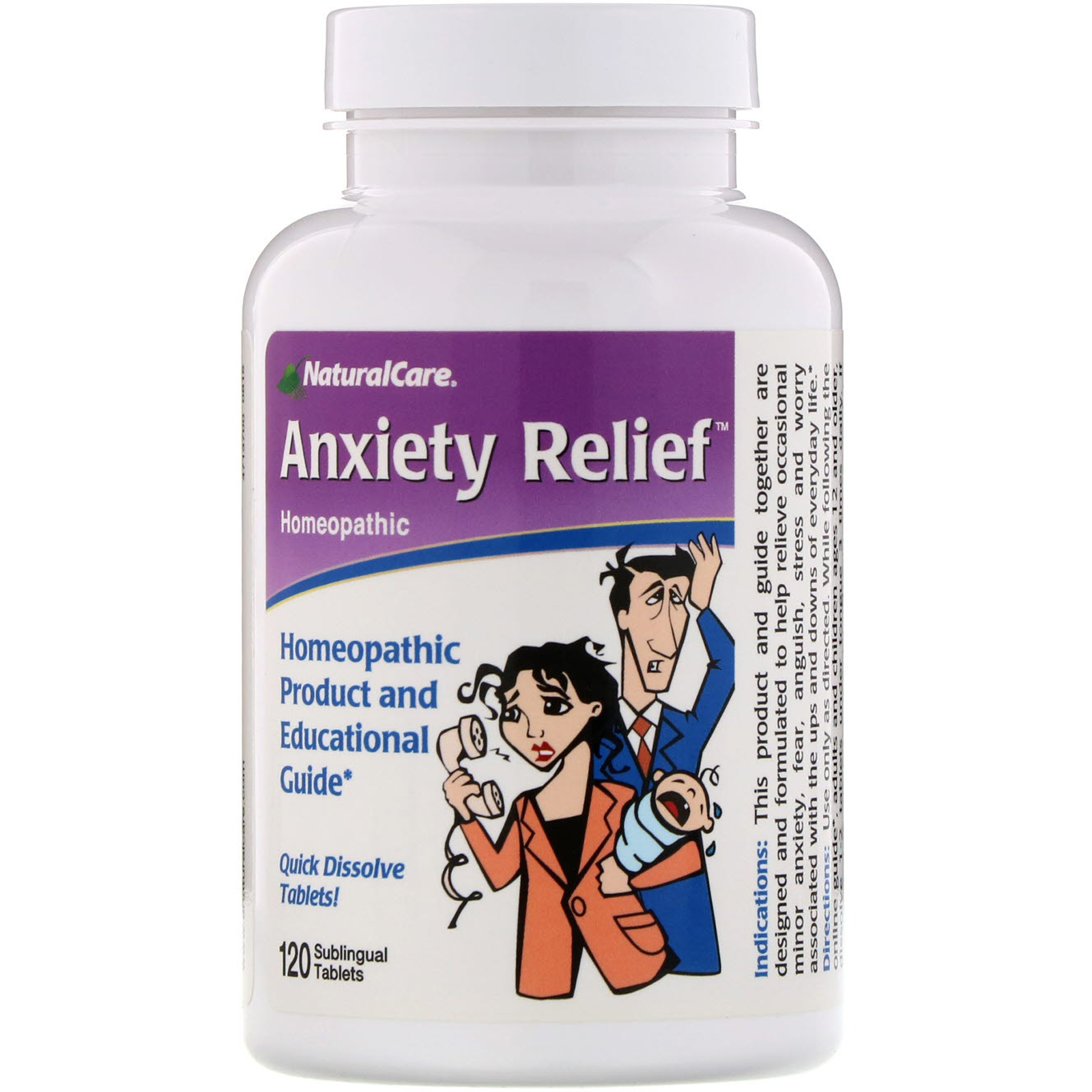 NaturalCare, Anxiety Relief, 120 Sublingual Tablets iHerb