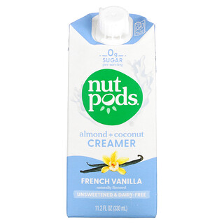 Nutpods, Almond + Coconut Creamer, Unsweetened, French Vanilla, 11.2 fl oz (330 ml)