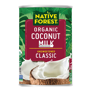 Native Forest, Leche de coco orgánica, Clásica, Sin endulzar, 398 ml (13,5 oz. líq.)
