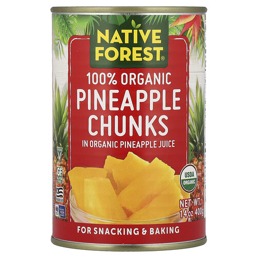 Native Forest 100% Organic Pineapple Chunks, 14 oz (400 g)