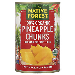 Native Forest, Piña 100 % orgánica, Trozos, 400 g (14 oz)