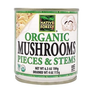 Native Forest, Hongos orgánicos en trozos y tallos, 184 g (6,5 oz)