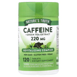 Nature's Truth, Kafein + Ekstrak Teh Hijau, 120 Tablet