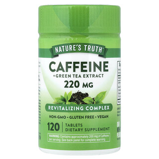 Nature's Truth, Cafeína + extracto de té verde, 120 comprimidos