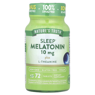 Nature's Truth, Sleep Melatonin Plus L-Theanine, 10 mg, 72 tabletta