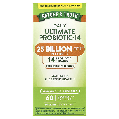 Nature's Truth Daily Ultimate Probiotic-14, 25 Billion CFU, 60 Vegetarian Capsules