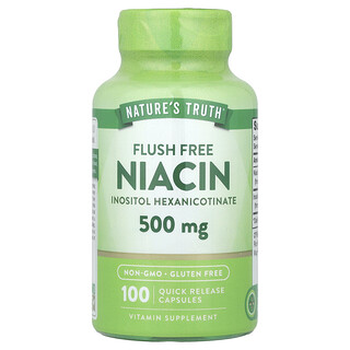 Nature's Truth, Niacina sin enjuague, 500 mg, 100 cápsulas de liberación rápida