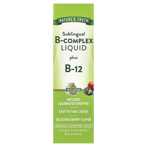 Nature's Truth Sublingual B-Complex Liquid Plus B-12, Berry, 2 fl oz (59 ml)