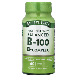 Nature's Truth, Gebalanceerde B-100, hoge potentie, 60 capsules