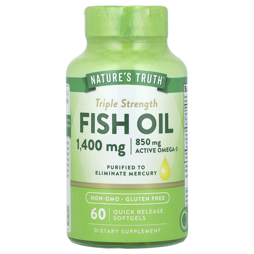 Nature's Truth Fish Oil, Triple Strength, 1,400 mg, 60 Quick Release Softgels