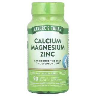 Nature's Truth, Kalcium Magnesium Zink, 90 Belagda Kapslar