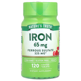 Nature's Truth, Ferro, 65 mg, 120 Comprimidos Revestidos
