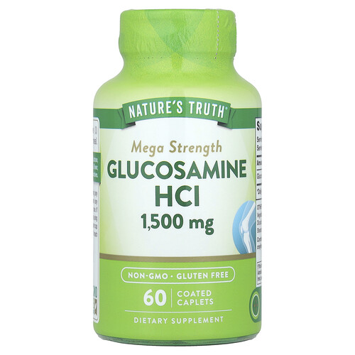 Nature's Truth, Glucosamin HCl, Mega Styrke, 1.500 mg, 60 filmovertrukne kapletter