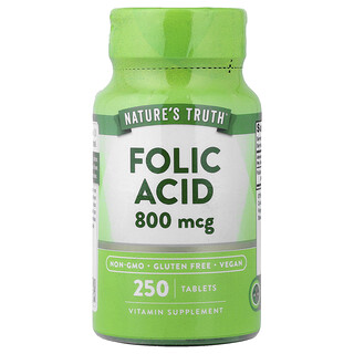 Nature's Truth, Folic Acid, 800 mcg, 250 Tablets
