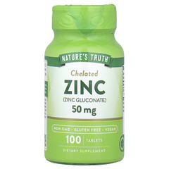 Zinc, Chelated, 50 mg, 100 Tablets