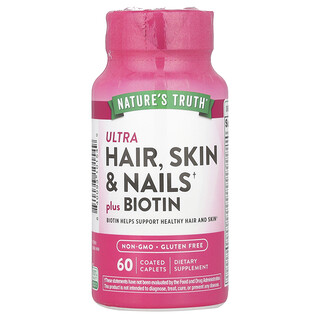 Nature's Truth, Ultra Hair, Skin & Nails Plus Biotine, 60 capsules enrobés