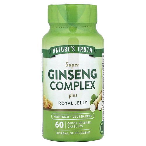 Nature's Truth, Super Ginseng Complex Plus Royal Jelly, 60 Quick Release Capsules