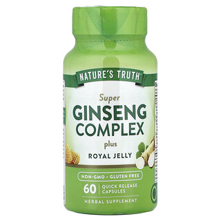 Nature's Truth, Super Ginseng Complex Plus Royal Jelly, 60 Snabbverkande kapslar