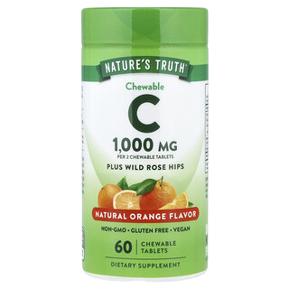 Nature's Truth, Chewable C Plus Wild Rose Hips, Natural Orange, 60 Chewable Tablets