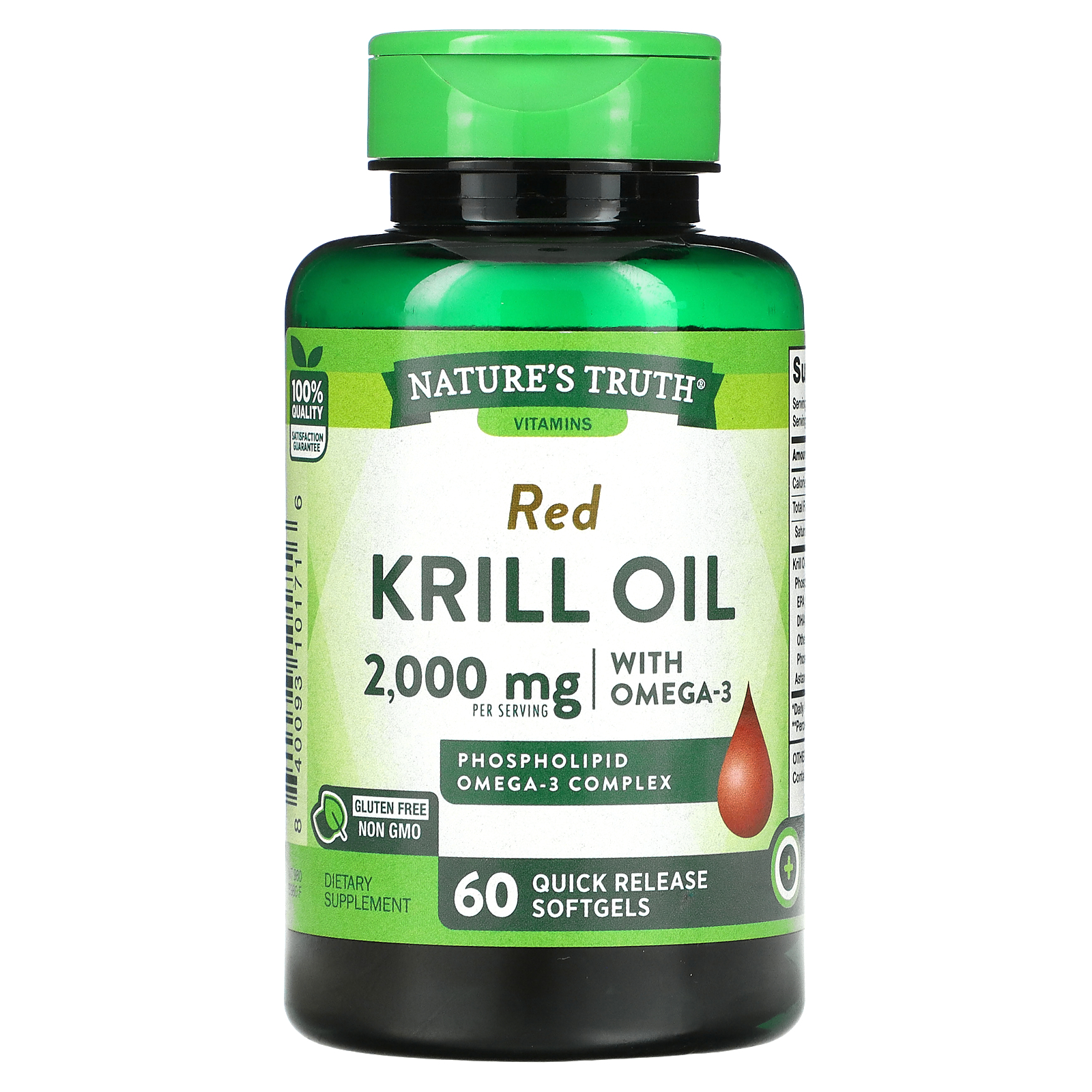 Nature's Truth, Red Krill Oil with Omega3, 2,000 mg, 60 Quick Release