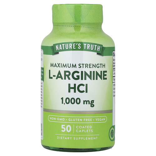 Nature's Truth, L-Arginine HCL, 1,000 mg, 50 Coated Caplets
