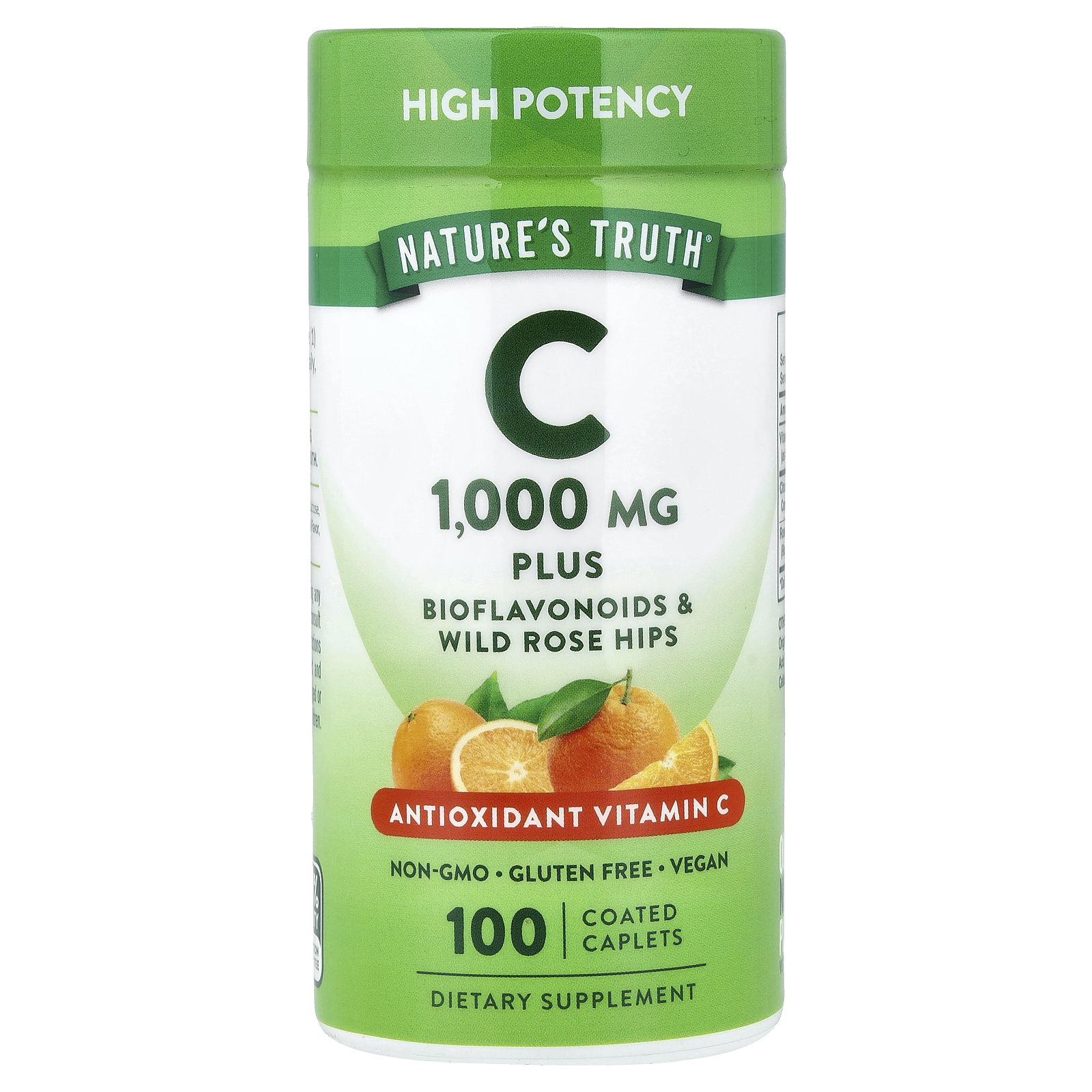Nature's Truth (네이처스트루스), 비타민C, 바이오플라보노이드 및 와일드 로즈힙, 코팅 정제 100정