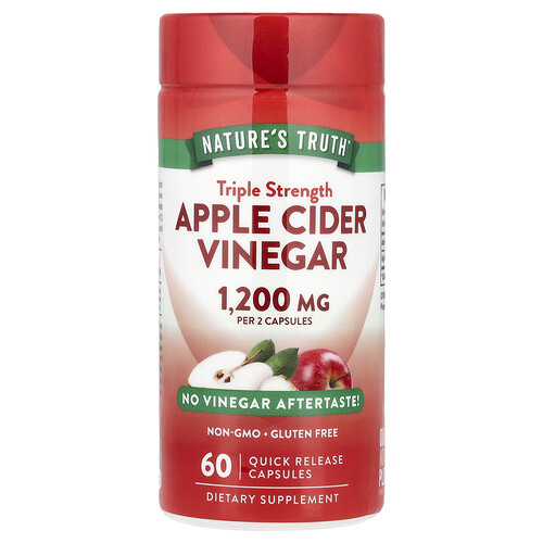 Nature's Truth Triple Strength Apple Cider Vinegar, 60 Quick Release Capsules (600 mg per Capsule)