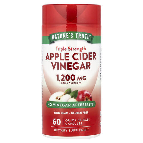 Nature's Truth, Triple Strength Apple Cider Vinegar, Apfelessig, dreifache Stärke, 60 Kapseln mit schneller Freisetzung (600 mg pro Kapsel)