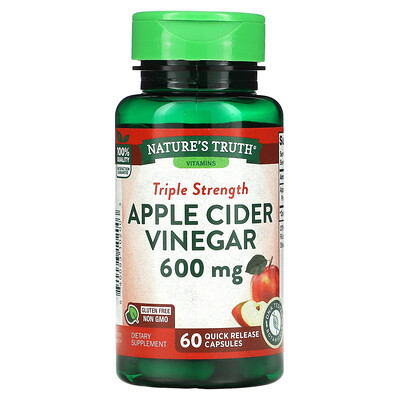 Nature's Truth Triple Strength яблочный уксус 600 мг 60 капсул быстрого действия
Nature's Truth Triple Strength яблочный уксус 600 мг 60 капсул быстрого действия