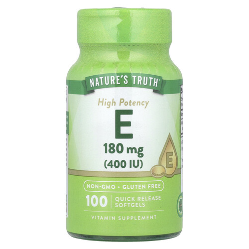 Nature's Truth Vitamin E, High Potency , 180 mg (400 IU), 100 Quick Release Softgels