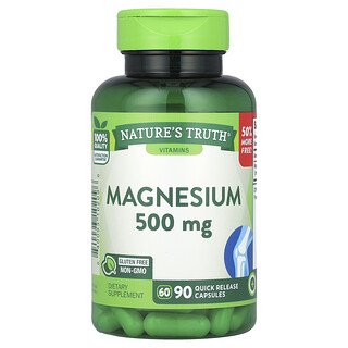 Nature's Truth, Magnesium , 500 mg, 90 Kapsul Pelepasan Pantas