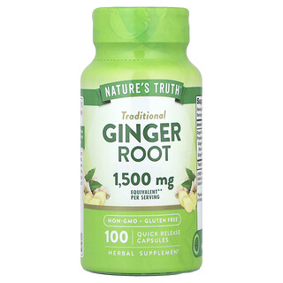 Nature's Truth, Ingefærrod, 100 hurtigvirkende kapsler (750 mg pr. kapsel)