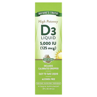 Nature's Truth, D3-vitamiini nestemäinen, vahva, 59 ml