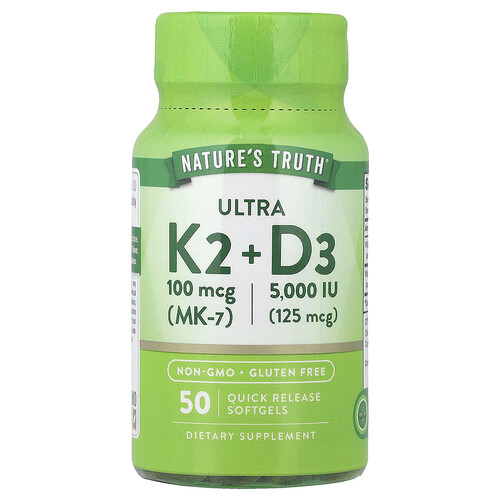 Nature's Truth Ultra K2 + D3, 50 Quick Release Softgels