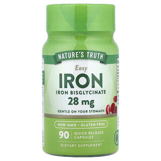 Nature's Truth, Easy Iron, 28 mg, 90 Quick Release Capsules