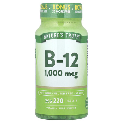 Nature's Truth, Vitamina B12, 1000 mcg, 220 comprimidos