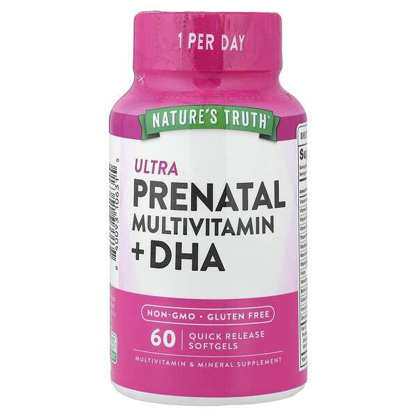 Nature's Truth Ultra Prenatal Multivitamin + DHA, 60 Quick Release Softgels