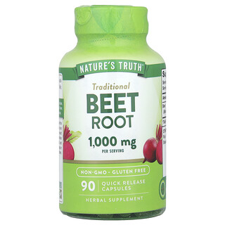 Nature's Truth, Betterave, 90 capsules à libération rapide (500 mg par capsule)