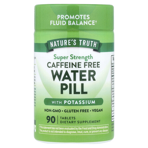 Nature's Truth Water Pill With Potassium, Caffeine Free, 90 Tablets