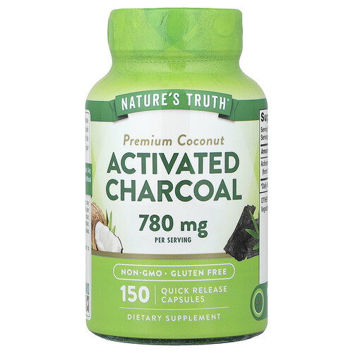 Nature's Truth, Vitamins, Premium Coconut Activated Charcoal, 780 mg, 150 Quick Release Capsules (260 mg per Capsule)