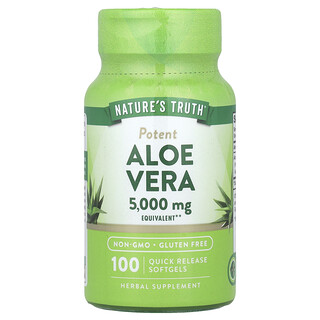 Nature's Truth, Aloë Vera, 5.000 mg, 100 Snel Afgevende Softgels
