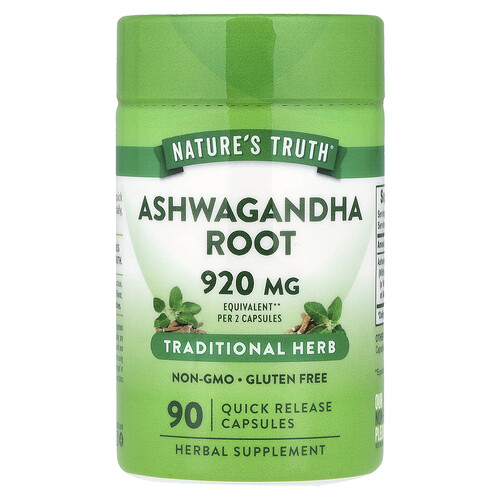 Nature's Truth, Ashwagandha Root, Ashwagandha-Wurzel, 90 Kapseln mit schneller Freisetzung (460 mg pro Kapsel)