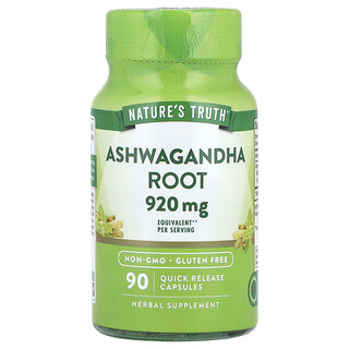 Nature's Truth, Raíz de ashwagandha, 90 cápsulas de liberación rápida (460 mg por cápsula)